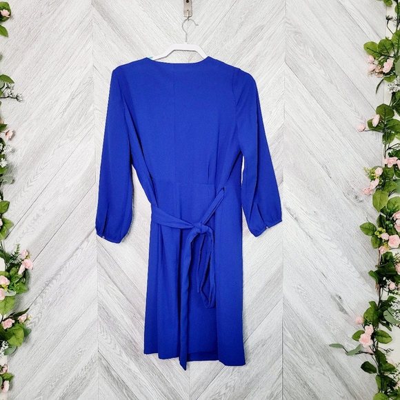 J Crew 365 Crepe Wrap Dress In Royal Blue 6 - Picture 11 of 14